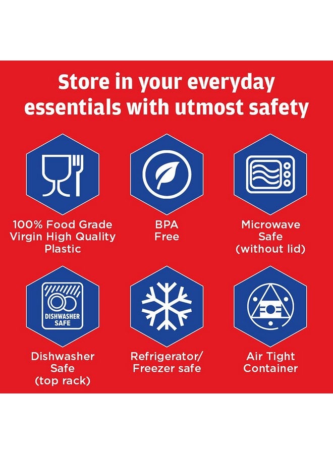 Primeway حافظات الطعام المودولية الأنيقة من برايمواي® المصنوعة من البولي بروبيلين لتوابل المطبخ وعلب المسالا مثالية لباب الثلاجة | خالية من BPA | 275 مل | عبوة من 10 قطع | أحمر - Image 5