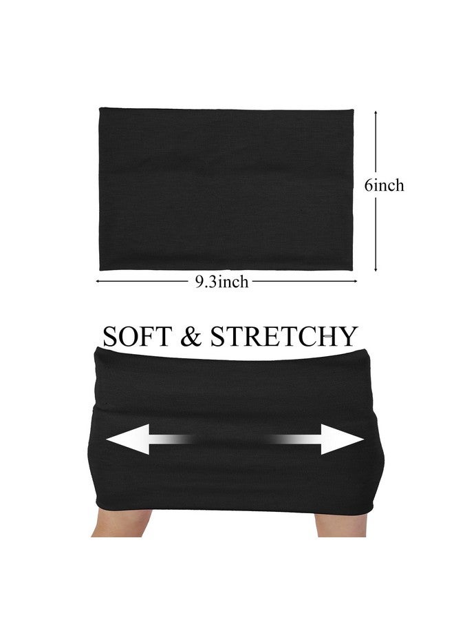 Huachi Black Headbands for Women Wide Headbands for Women Non Slip Thick Womens Headband Boho Elastic Hair Bands for Women's Hair Stretchy Sweat Head Band for Workout Running Working - Image 2
