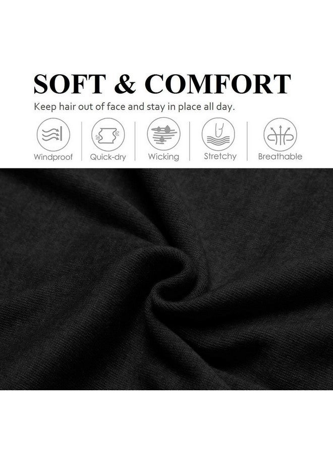 Huachi Black Headbands for Women Wide Headbands for Women Non Slip Thick Womens Headband Boho Elastic Hair Bands for Women's Hair Stretchy Sweat Head Band for Workout Running Working - Image 3