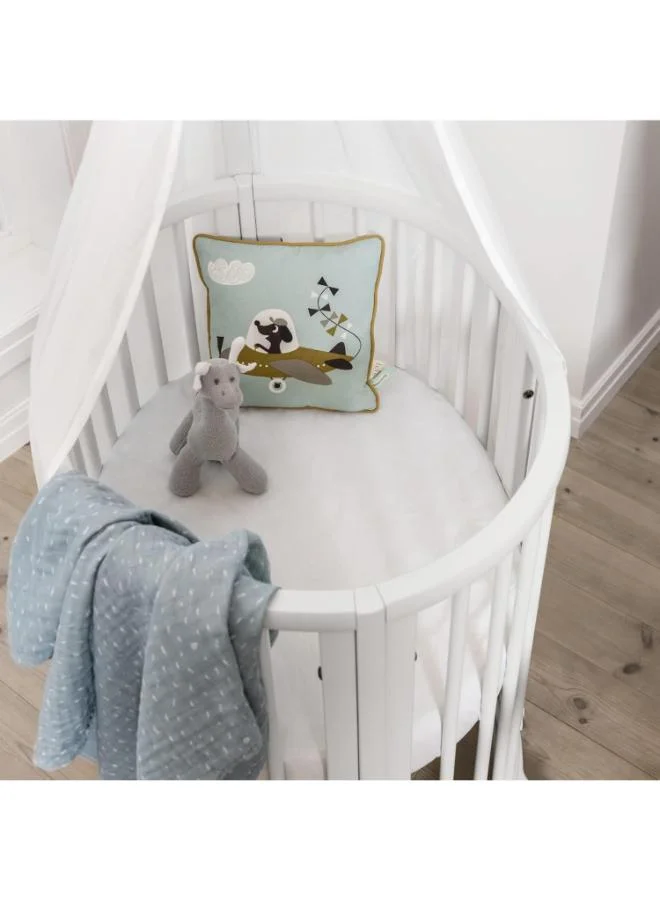 STOKKE Sleepi Mini Fitted Soft Sheets For Sweet Dreams Made For The Oval Sleepi Mini Mattress Safe , Stylish And Washable 100% Fine Cotton Percale White