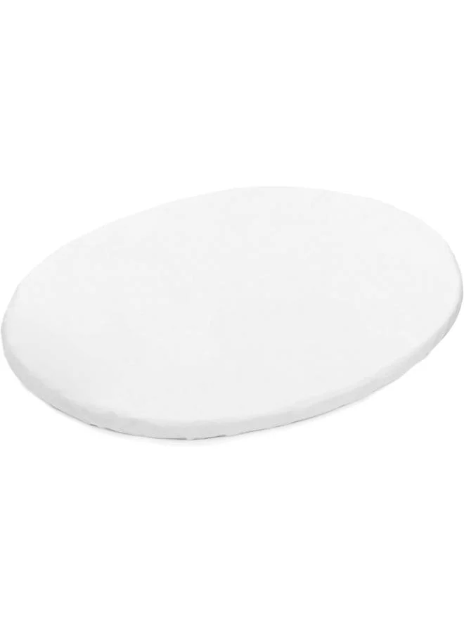 STOKKE Sleepi Mini Fitted Soft Sheets For Sweet Dreams Made For The Oval Sleepi Mini Mattress Safe , Stylish And Washable 100% Fine Cotton Percale White