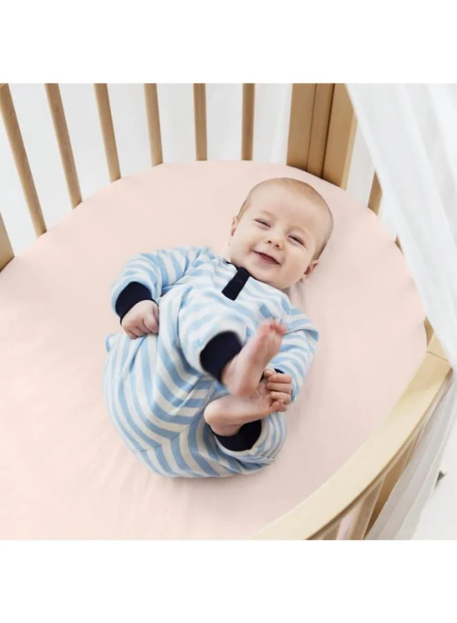 STOKKE Sleepi Mini Fitted Soft Sheets For Sweet Dreams Made For The Oval Sleepi Mini Mattress Safe , Stylish And Washable 100% Fine Cotton Percale White