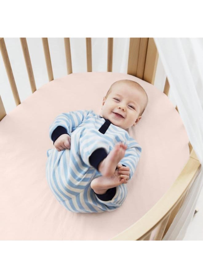 STOKKE - Sleepi Mini Fitted Soft Sheets For Sweet Dreams Made For The Oval Sleepi Mini Mattress Safe , Stylish And Washable 100% Fine Cotton Percale White - Image 1