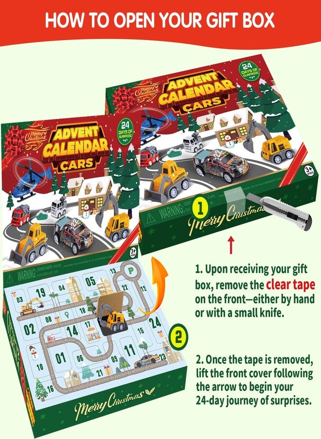 كوانكور سيارات تقويم عيد الميلاد للأطفال من كوانكير 2025، تقويم العد التنازلي لعيد الميلاد لمدة 24 يومًا، مجموعة سيارات قابلة للسحب للأطفال، عيد الميلاد للأولاد والأطفال الصغار - Image 2
