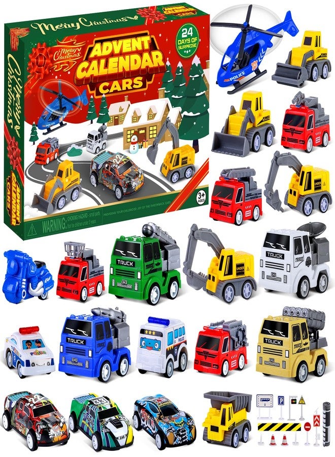 كوانكور سيارات تقويم عيد الميلاد للأطفال من كوانكير 2025، تقويم العد التنازلي لعيد الميلاد لمدة 24 يومًا، مجموعة سيارات قابلة للسحب للأطفال، عيد الميلاد للأولاد والأطفال الصغار - Image 1