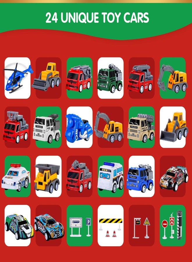 كوانكور سيارات تقويم عيد الميلاد للأطفال من كوانكير 2025، تقويم العد التنازلي لعيد الميلاد لمدة 24 يومًا، مجموعة سيارات قابلة للسحب للأطفال، عيد الميلاد للأولاد والأطفال الصغار - Image 3