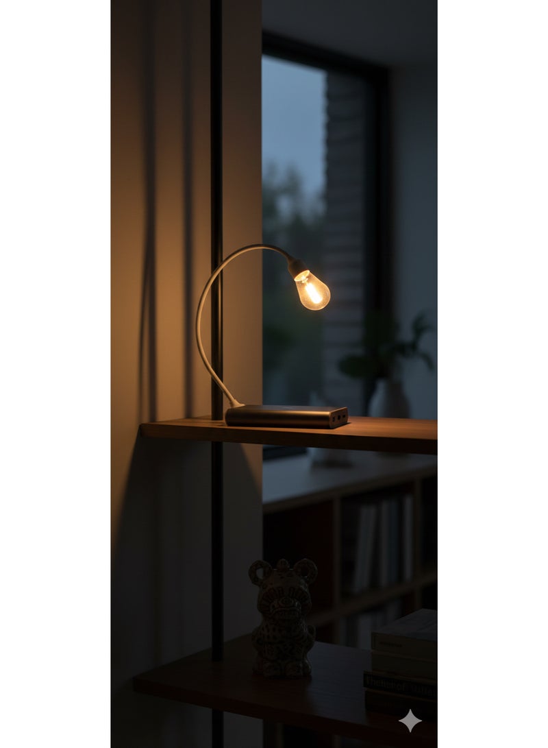 مصباح قراءة LED محمول ومرن (USB Powered) - ضوء ليلي صغير قابل للدوران 360 درجة - مثالي للكمبيوتر المحمول، المكتب، القراءة، والتخييم - إضاءة موفرة للطاقة 1 واط. - Image 3