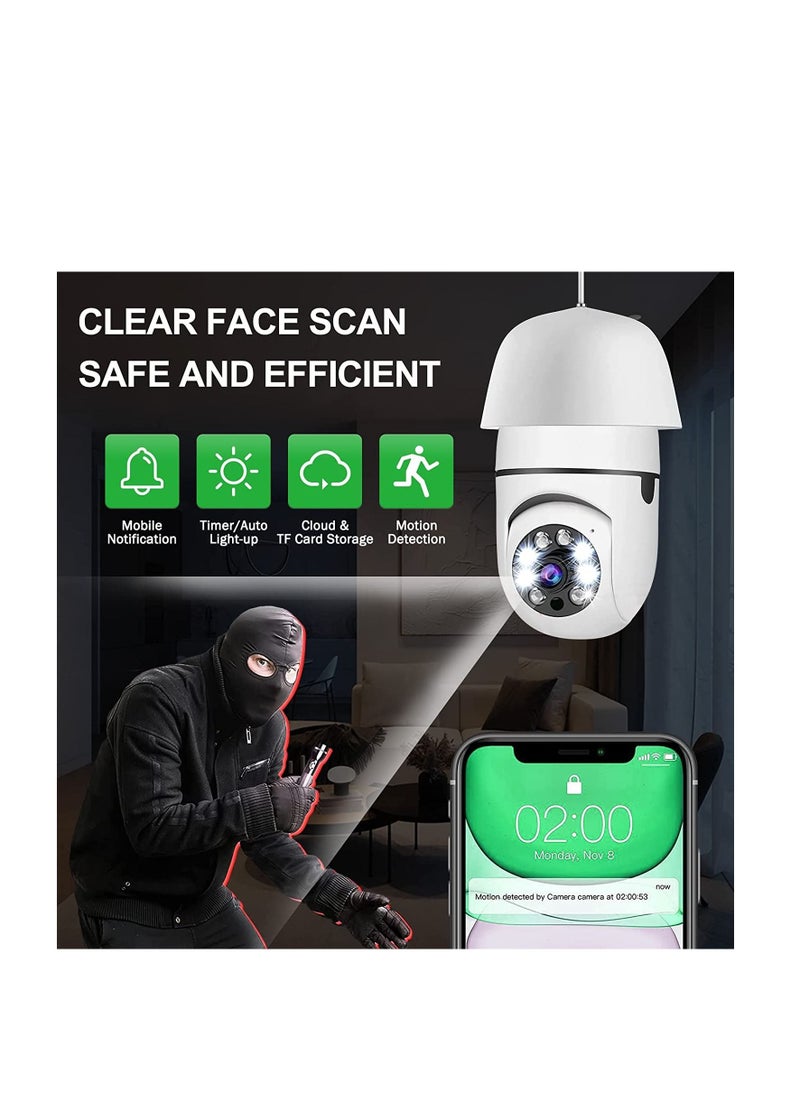 Generic 360 Degree Security Cameras Wireless Outdoor, 2.4GHz & 5G WiFi Light Bulb Camera, 1080p Wireless Cameras for Home Security, Indoor Security Camera System, Motion Detection, Two-Way Audio  - Image 4