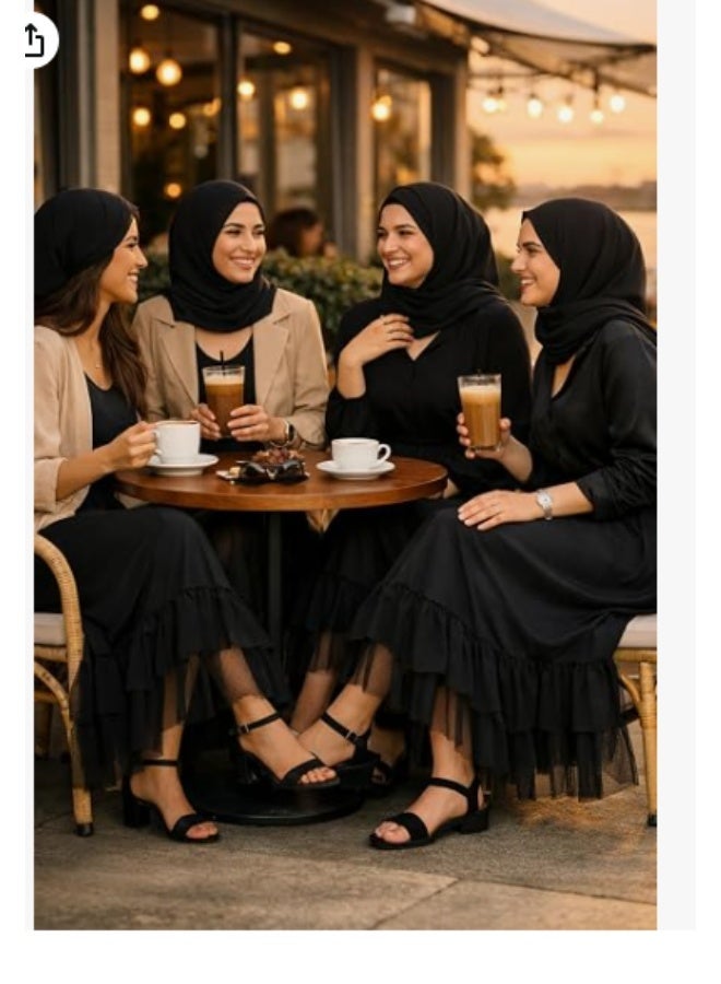 جيبة تول قطن ليكرا للنساء امتداد للفستان المحجبات وارتداء سهل للأسلوب اليومي، زي موضة محتشمة جيبة فستان قطن تول للنساء، حجاب أساسي أنيق - Image 3