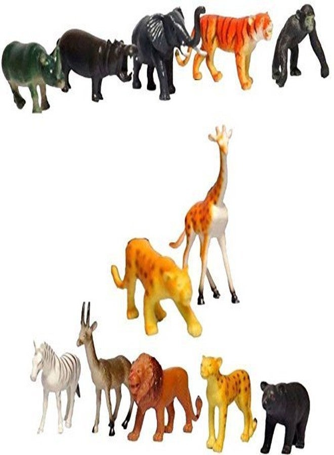 Sajani 12 pcs. Wild Animals Learning Figures Set for Kids Big Size.(Approx 10 cms Each) - Image 1