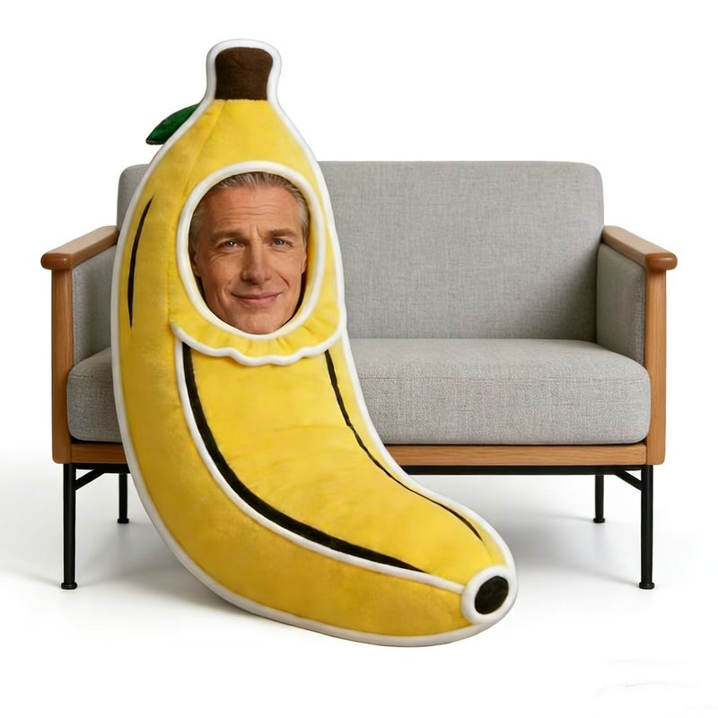 Personalized Funny Banana Man Pillow Custom Face Soft Filled Cushion 35cm 13.78inch Gift For Couples Home Decor Machine Washable - Image 2