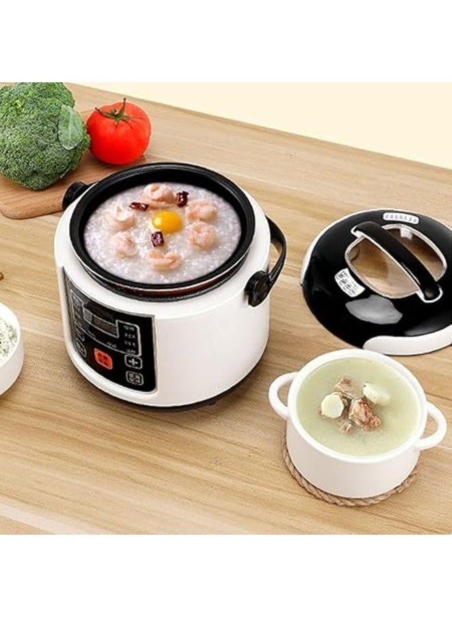 Smart Appointment Mini Rice Cooker 1-3 People Multi-Function Small Rice Cooker Non-Stick 2L Heat Preservation (White)  - Image 2