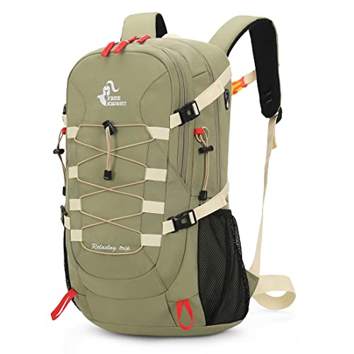 Bseash 40L Waterproof Hiking Backpack with Rain Cover, Outdoor Sport Travel Bag Daypack for Camping Climbing Skiing Cycling (Pea-green) - Image 1