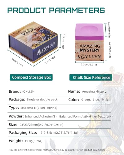 KONLLEN Pool Cue Chalk Nano Technology Billiard Chalk for Professional Tournament Dedicated Pool Chalk (Outstanding Performance, Durable) - Image 2