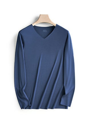 Mens Solid Color Soft Seamless V-Neck Thermal Underwear Shirt Cold Weather Base Layer,Long Sleeve T-Shirt Navy Blue - pzsku/ZBB2F5B25D275E4DF5DB8Z/45/_/1696734091/f5a3df05-4671-4a79-aa53-e82906ba63d5