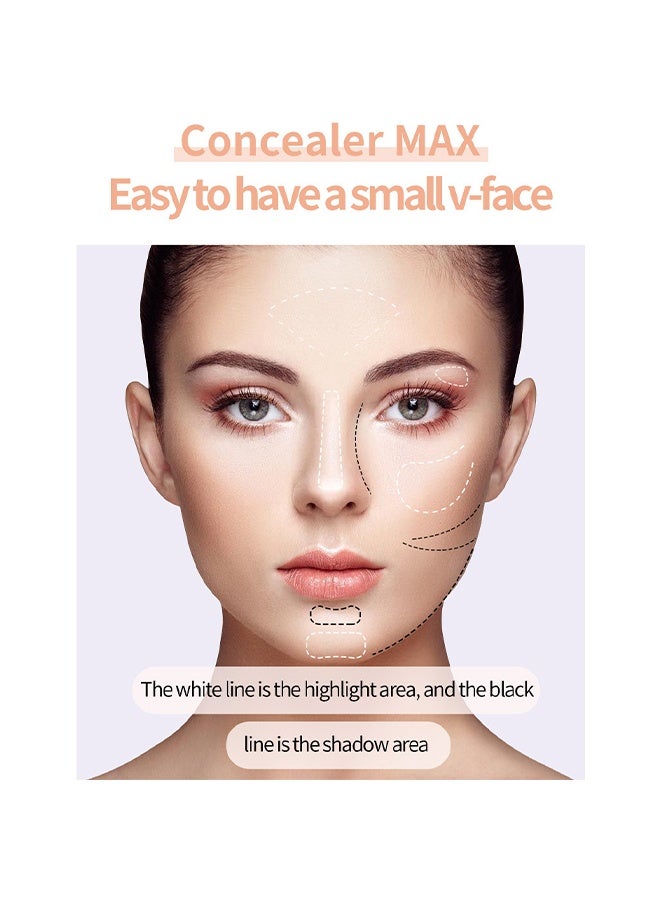 كيو اي سي عصا مستحضرات التجميل ذات الرأس المزدوج ، عصا كونتور عصا المكياج ذات النهاية المزدوجة ، عصي البرونزر الكريمي ، قلم خافي عيوب للوجه مقاوم للماء لوجه الجسم لتفتيح ظل الوجه ، إنشاء مكياج ثلاثي الأبعاد # 01 عاجي - Image 4