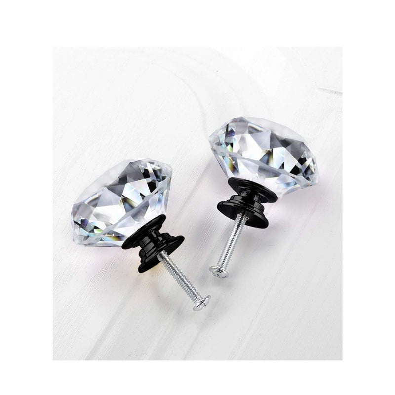 SOLARAE 10 Pack Dresser Drawer Cabinet Knobs 30 mm Diamond Shaped Crystal Glass Knobs Pulls for Kitchen Wardrobe Cupboard - Image 5