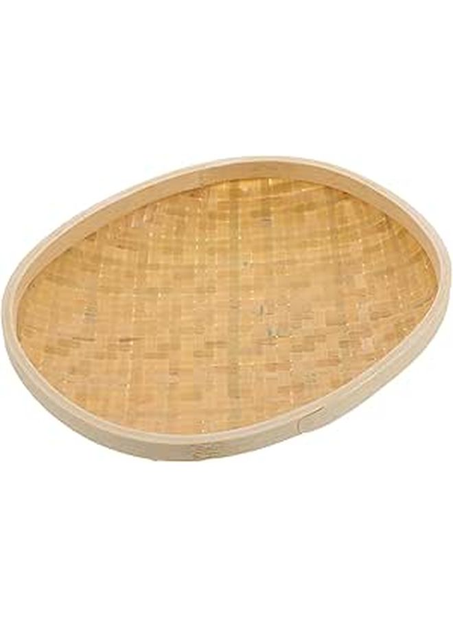 سلة تخزين الخبز والبيض المنسوجة المستديرة صينية التقديم المطبخية المصنوعة يدويًا - Image 1