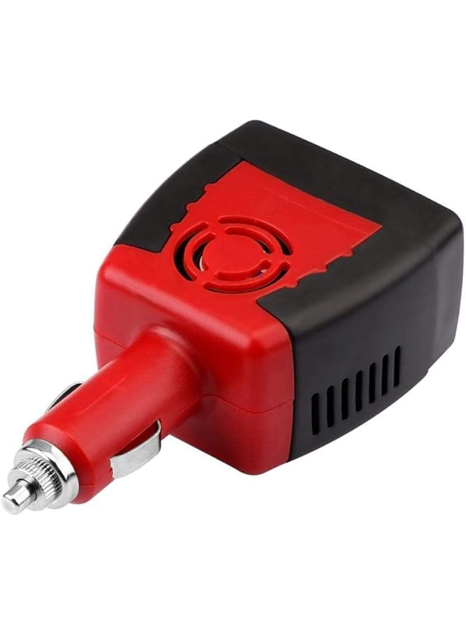 الكبريت محول طاقة محمول للسيارة بمنفذ USB وشاحن سجائر (150 واط تيار مستمر 12 فولت إلى تيار متردد 220 فولت) - Image 2