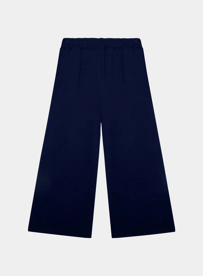ستايلي Girls Cotton Wide Leg Joggers with Side Slit