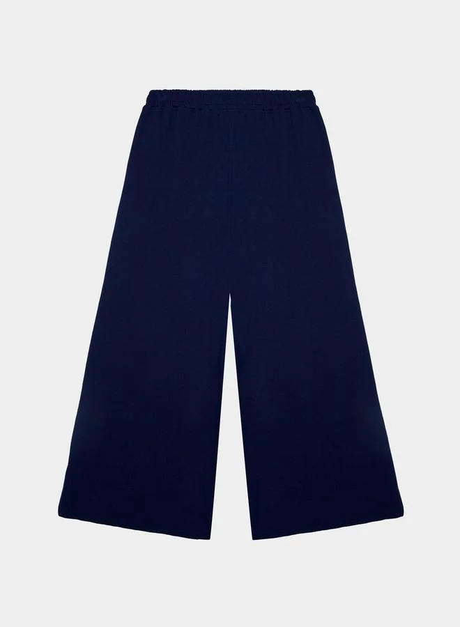 ستايلي Girls Cotton Wide Leg Joggers with Side Slit