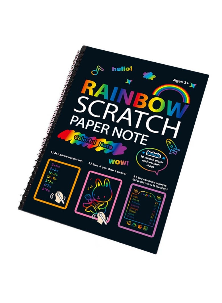 Scratch Art Gifts Set for 3 4 5 6 7 Year Old Boy and Girl, Scratch it Off Rainbow Magic Paper Craft, Kids Age 3-10 and up DIY Holiday Gift Birthday Party Games(2 PCS) - Image 1