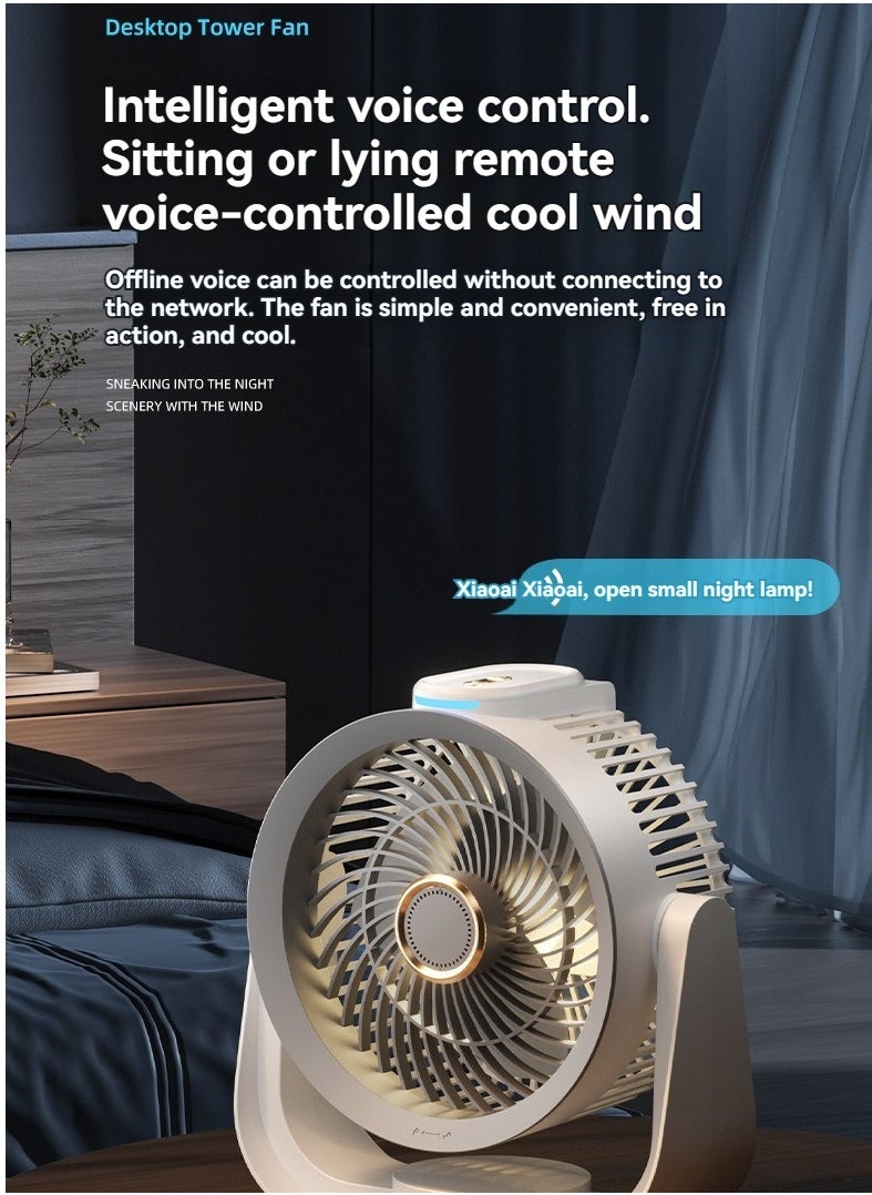 General Smart Bluetooth USB Household Air Circulation Fan, Adjustable Tilt, Suitable for Bedroom, Living Room, Study Quiet Fan, Easy to Clean  - Image 5