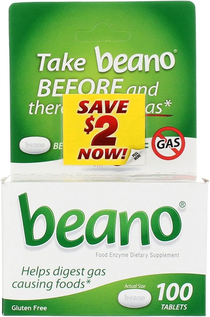 Beano Food Enzyme Dietary Supplement Tablets  100 ct Pack of 6 - Image 1