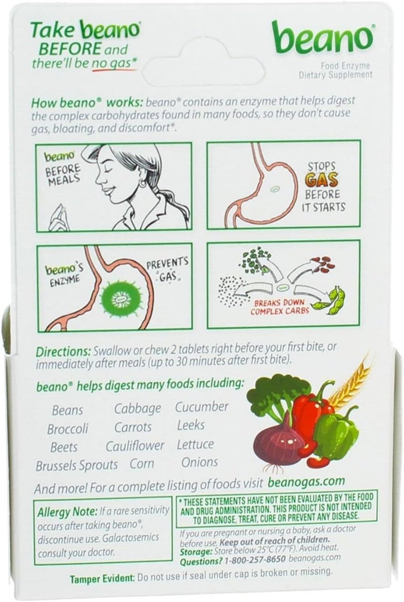 Beano Food Enzyme Dietary Supplement Tablets  100 ct Pack of 6 - Image 5