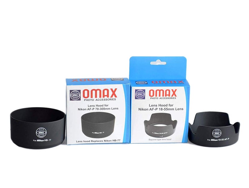 Omax Lens Hood for Nikon af-p 18-55mm & Nikon 70-300mm Lens Combo Offer (Bayonet Type) - Image 2