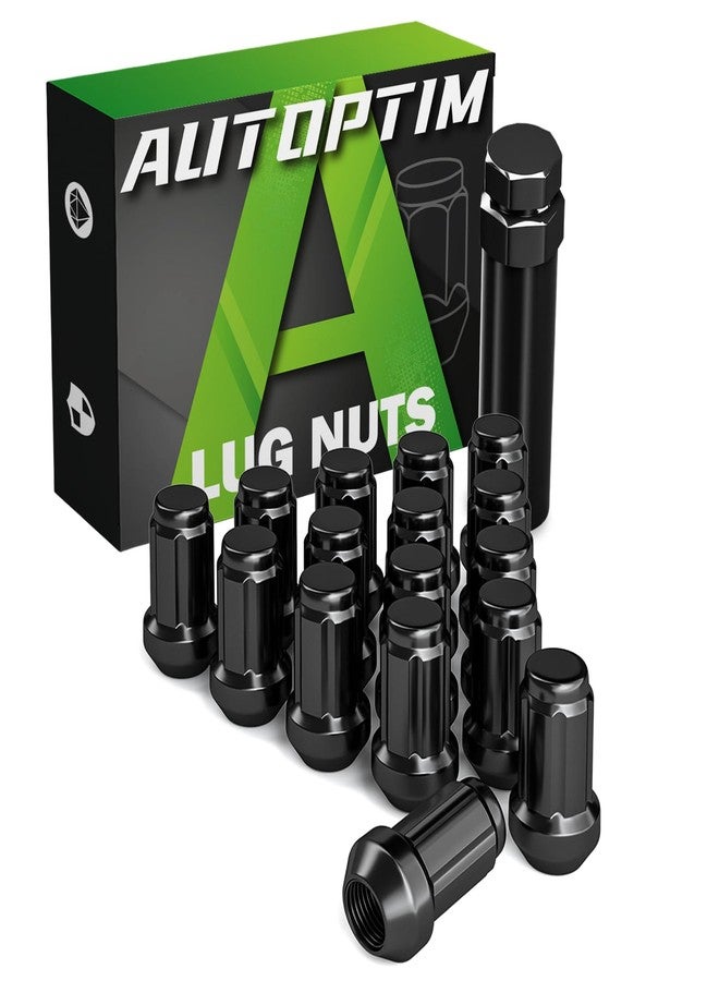 AUTOPTIM صواميل عجلات AUTOPTIM 3/8-24 ATV ذات 6 أسنان مخروطية الشكل مع مفتاح واحد، بديل لـ Polaris Ranger و RZR و Sportsman 400/500/570/600/700/800 - 16 قطعة صواميل عجلات سوداء ذات أسنان، سداسي 17 مم، طول 35 مم - Image 1