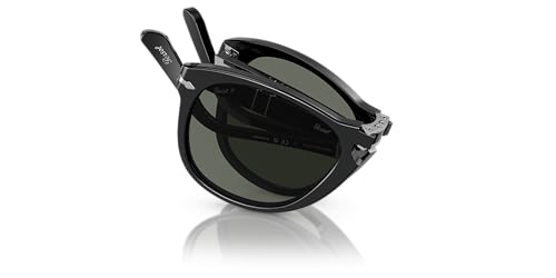 Persol PO0714 Aviator Sunglasses, Black/Green Polarized, 54 mm - Image 5