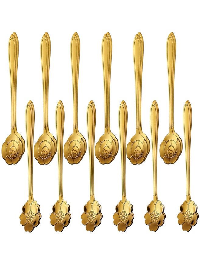 SCORYULE 24PCS Gold Espresso Coffee Spoons, 5 Inch Stainless Steel Small Spoon for Dessert, Tea, Demitasse Stirring, Soup, Kitchen, Cafe or Bar - Image 1