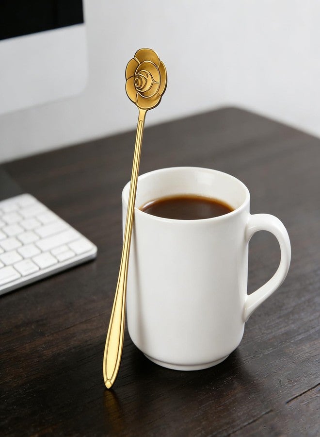 SCORYULE 24PCS Gold Espresso Coffee Spoons, 5 Inch Stainless Steel Small Spoon for Dessert, Tea, Demitasse Stirring, Soup, Kitchen, Cafe or Bar - Image 4