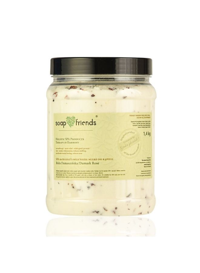 الصابون والأصدقاء حليب استحمام سبا بحليب الماعز وورد دمشقي | ١٫٤ كجم - علاج استحمام فاخر ومرطب