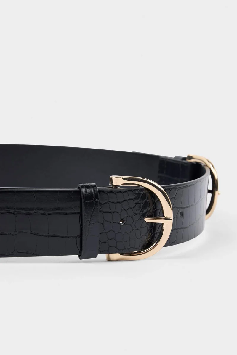 Defacto  Woman Oval Buckle Faux Leather Classic Belt for Women | Best Price UAE