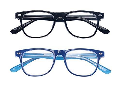 Outray 2 Pack Kids Computer Blue Light Blocking Glasses for Boys and Gilrs Age 3-12 Anti Eyestrain (Set Black+Blue, 46) - Image 2