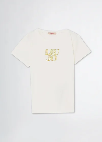 Liu Jo T-shirt with logo and gemstones