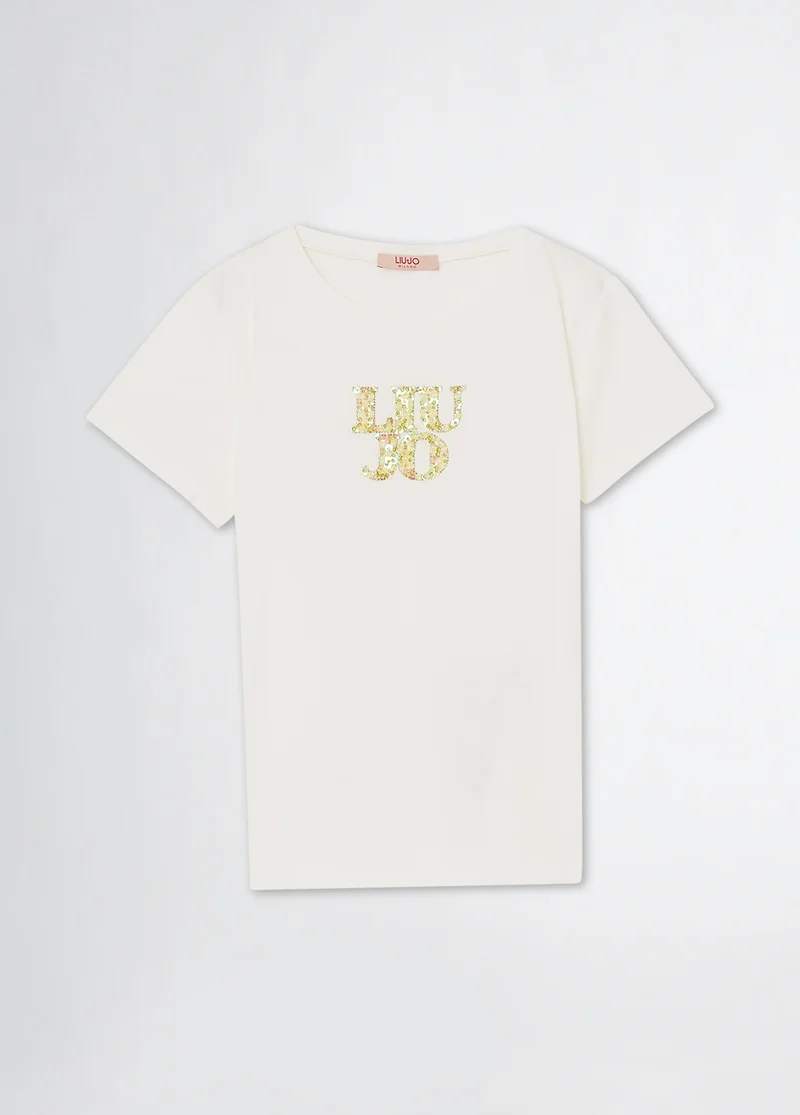 Liu Jo T-shirt with logo and gemstones