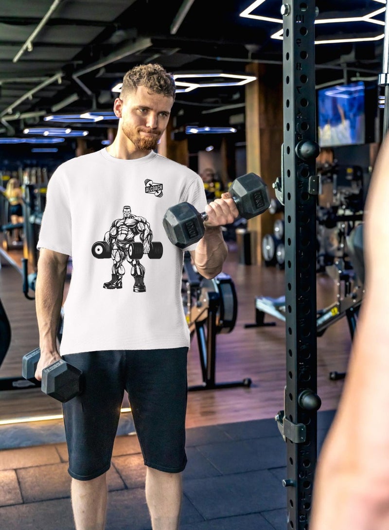 ALCOACH Bodybuilding - Men's Sports T-Shirt Made of Pure Cotton, Designed for Comfort and Style, Perfect for All Bodybuilding and Sports Activities - Image 5