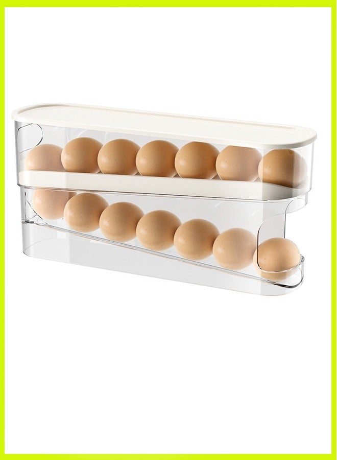 AL-HELAL Egg Storage Box Transparent Slide-Out Egg Tray Box with Larger Slope and Small Volume Suitable for Refrigerator  - Image 5