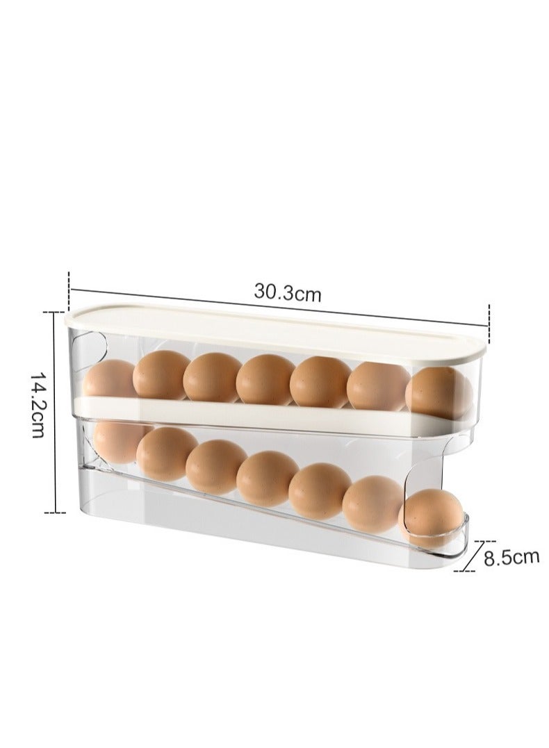 AL-HELAL Egg Storage Box Transparent Slide-Out Egg Tray Box with Larger Slope and Small Volume Suitable for Refrigerator  - Image 4