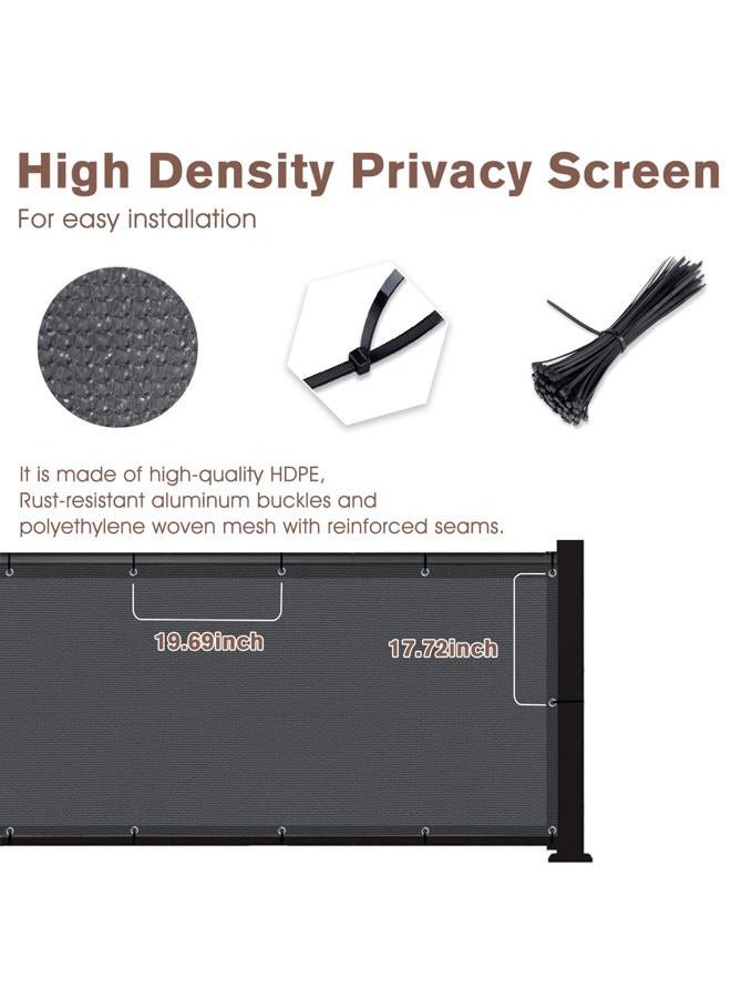 Sunny Guard 3'x10' Dark Grey Balcony Privacy Screen Fence Apartments Railing Cover Heavy Duty Mesh Windscreen for Outdoor,Deck,Backyard,Patio - Image 4