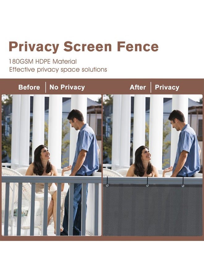 Sunny Guard 3'x10' Dark Grey Balcony Privacy Screen Fence Apartments Railing Cover Heavy Duty Mesh Windscreen for Outdoor,Deck,Backyard,Patio - Image 3
