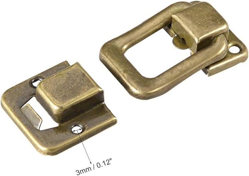 Brass Toggle Catch Lock 38mm Retro Decorative Hasp With Screws Pack Of 5 - Image 3