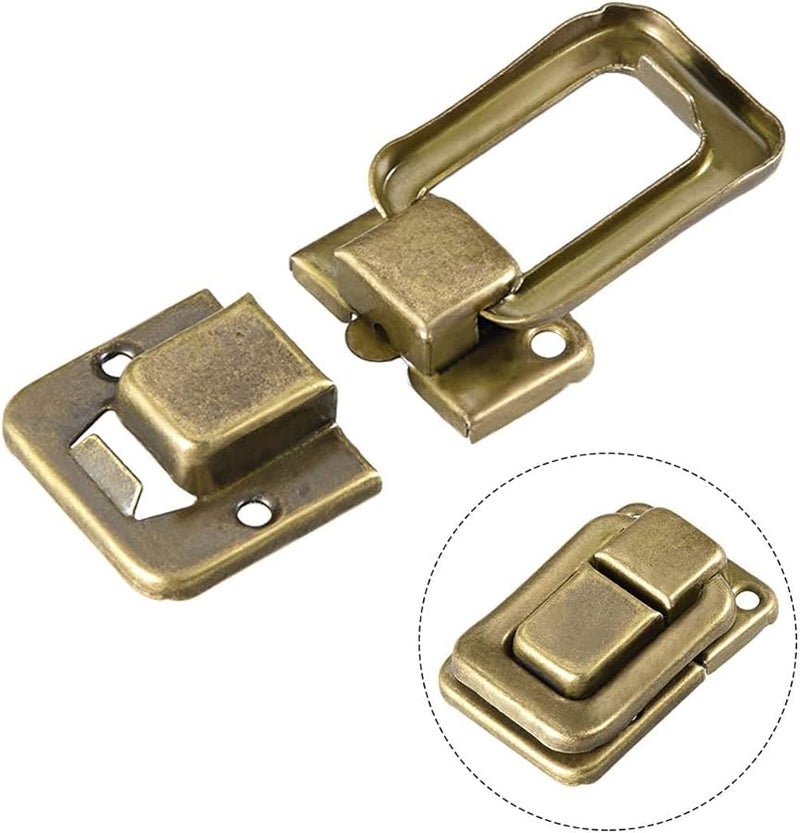 Brass Toggle Catch Lock 38mm Retro Decorative Hasp With Screws Pack Of 5 - Image 4