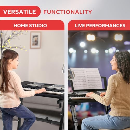 Pyle Heavy Duty Folding Keyboard Stand Sturdy Reinforced Z Design W Adjustable Width Height Foam Padded Arms Digital Piano Stand Fits 5488 Key Electric Pianos For Travel Storage Pyle PKST38 - Image 3