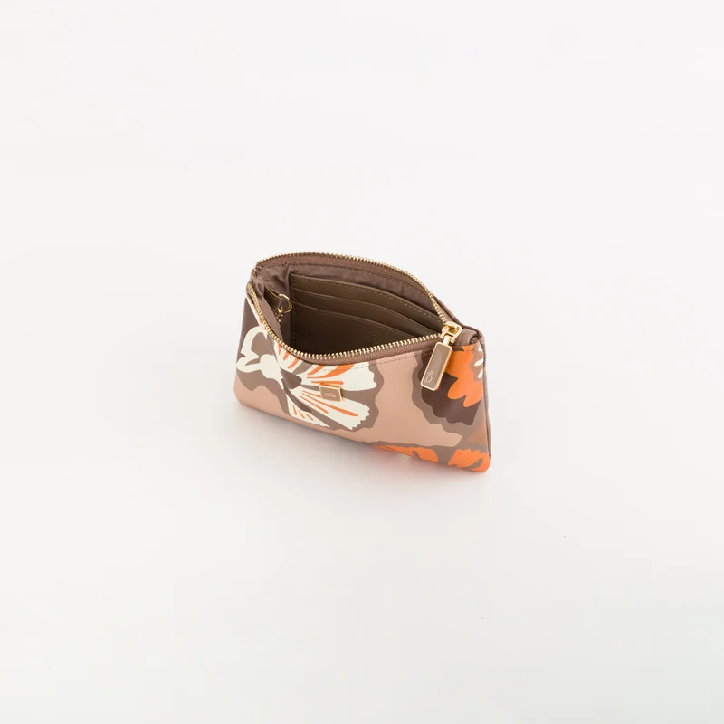 كاربيزا Women's Keyring Coin Purse Bouquet Wallet V1 Taupe/Multicolour