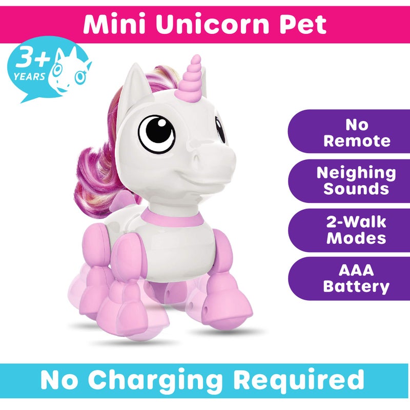Power Your Fun Robo Pets Unicorn Toy 2pk Set - Unicorns Gifts for Girls and Kids (1) Unicorn Robot STEM Toy with Interactive Hand Gestures or Remote Control to Move and (1) Mini Automated Smart Robot - Image 5