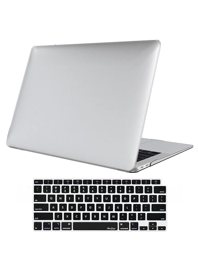 Procases Macbook Air 13 Inch Case 2020 2019 2018 Release A2337 M1 A2179 A1932 Hard Case Shell Cover For Macbook Air 13 Inch Model A2179 A1932 With Keyboard Skin Cover Black - Image 1